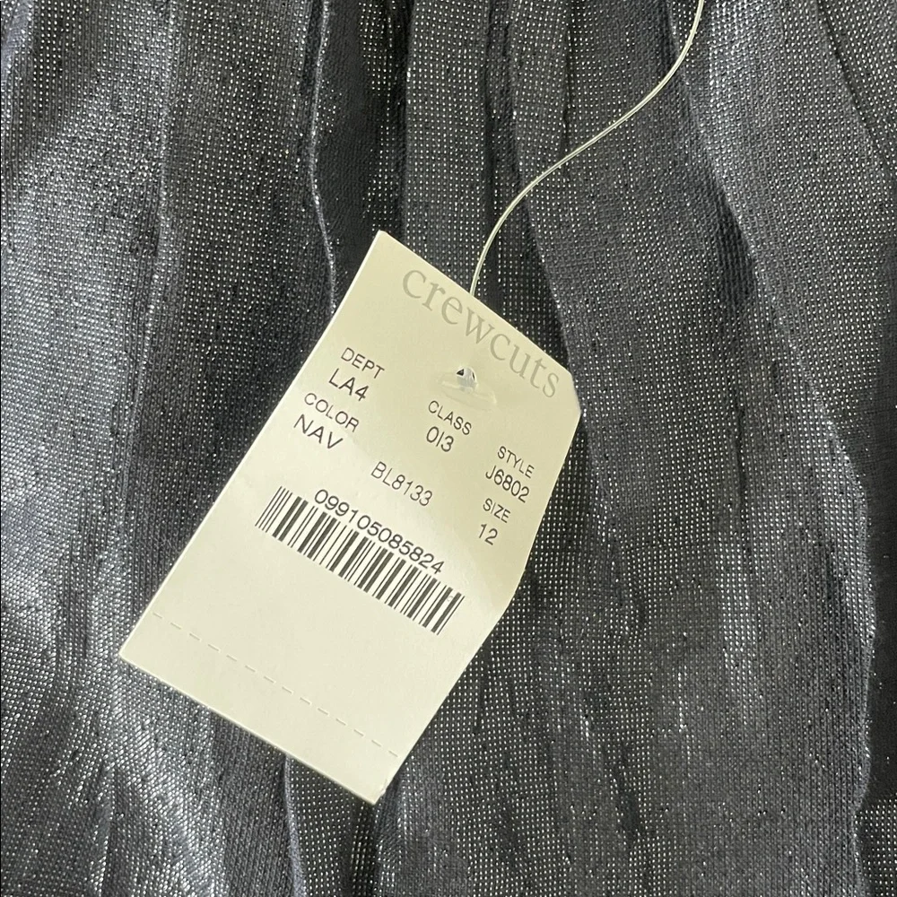 NWT J.Crew Crewcuts Metallic and Tulle Navy Party Dress - Picture 2 of 7